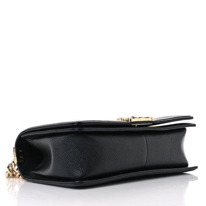Chanel Caviar Chevron Quilted Medium Boy Flap Black 4 of 10
