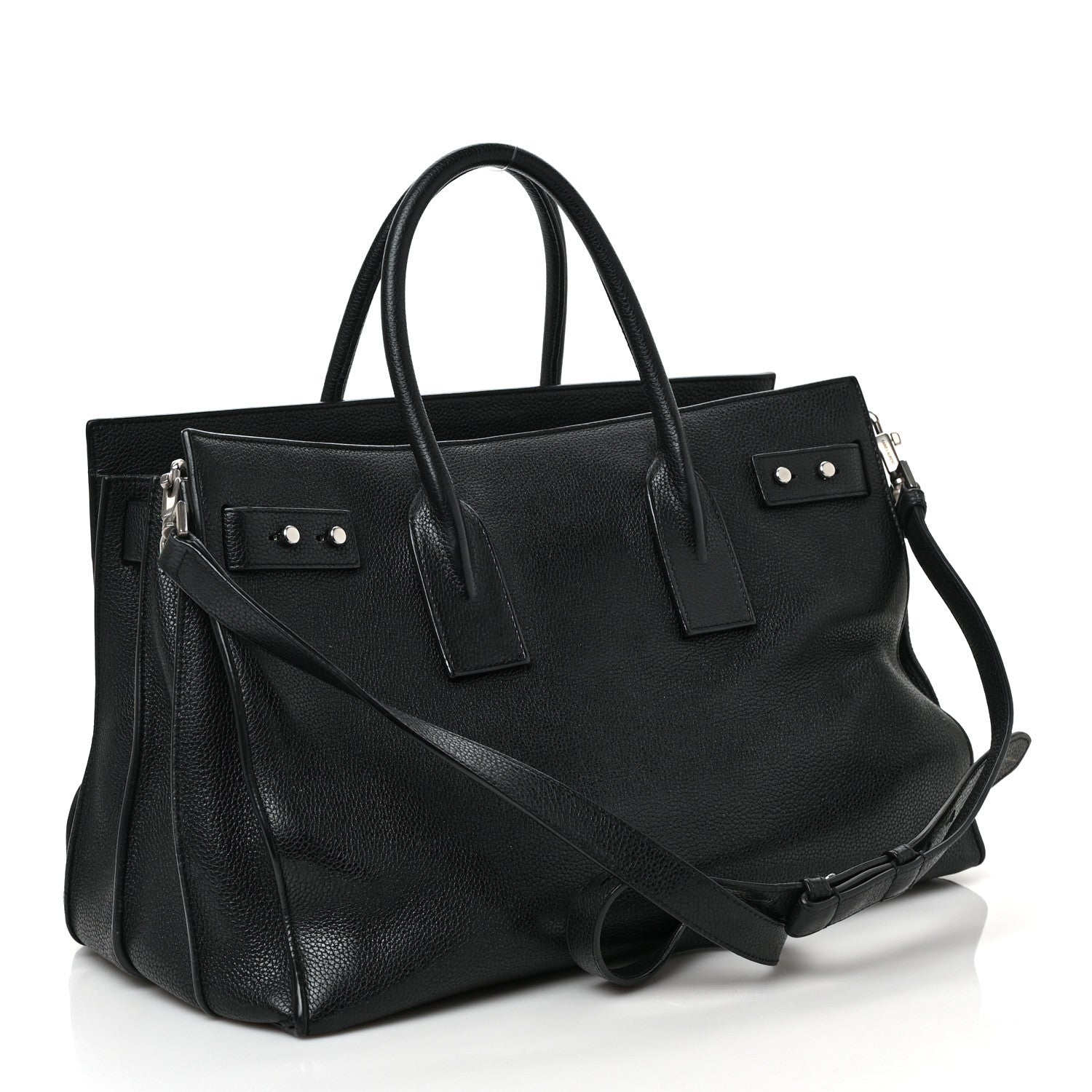 Saint Laurent Grained Calfskin Medium Souple Sac De Jour Black 2 of 8