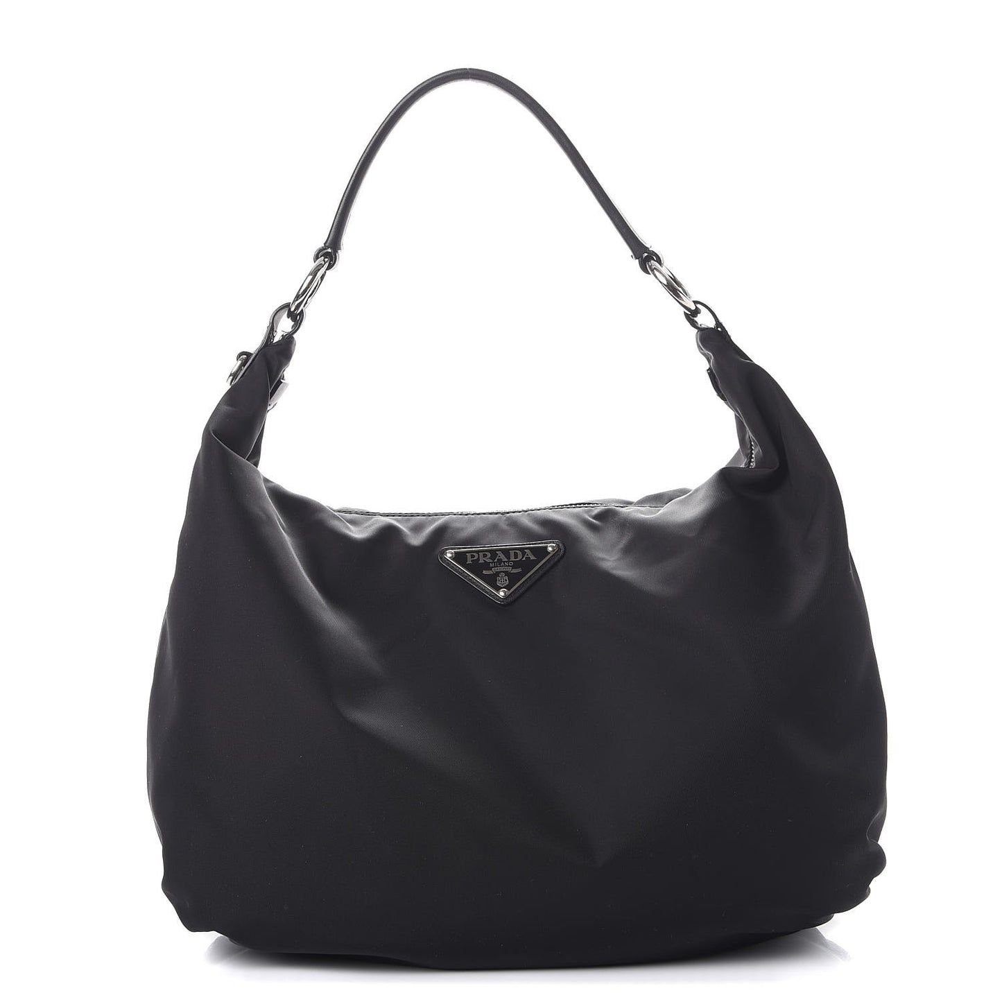 Tessuto Nylon Sacca Shoulder Bag Nero Black
