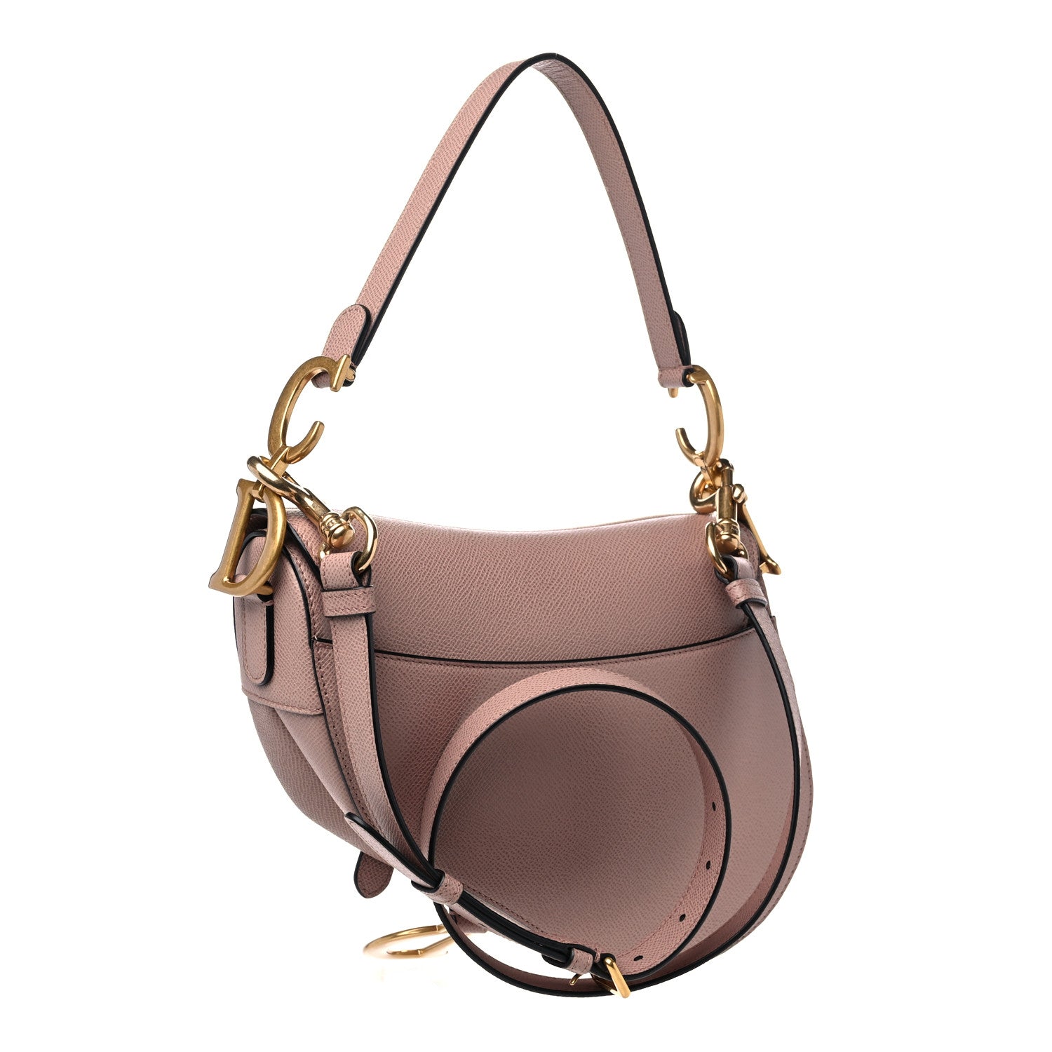 Christian Dior Grained Calfskin Saddle Bag With Strap Blush 3 of 9