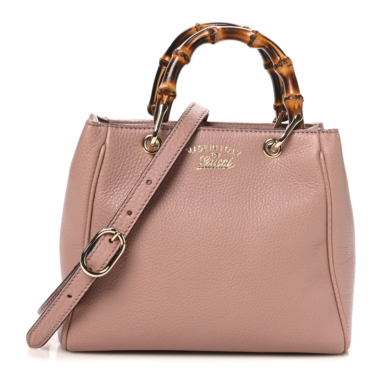 Gucci Calfskin Mini Bamboo Shopper Tote Dark Cipria 1 of 9