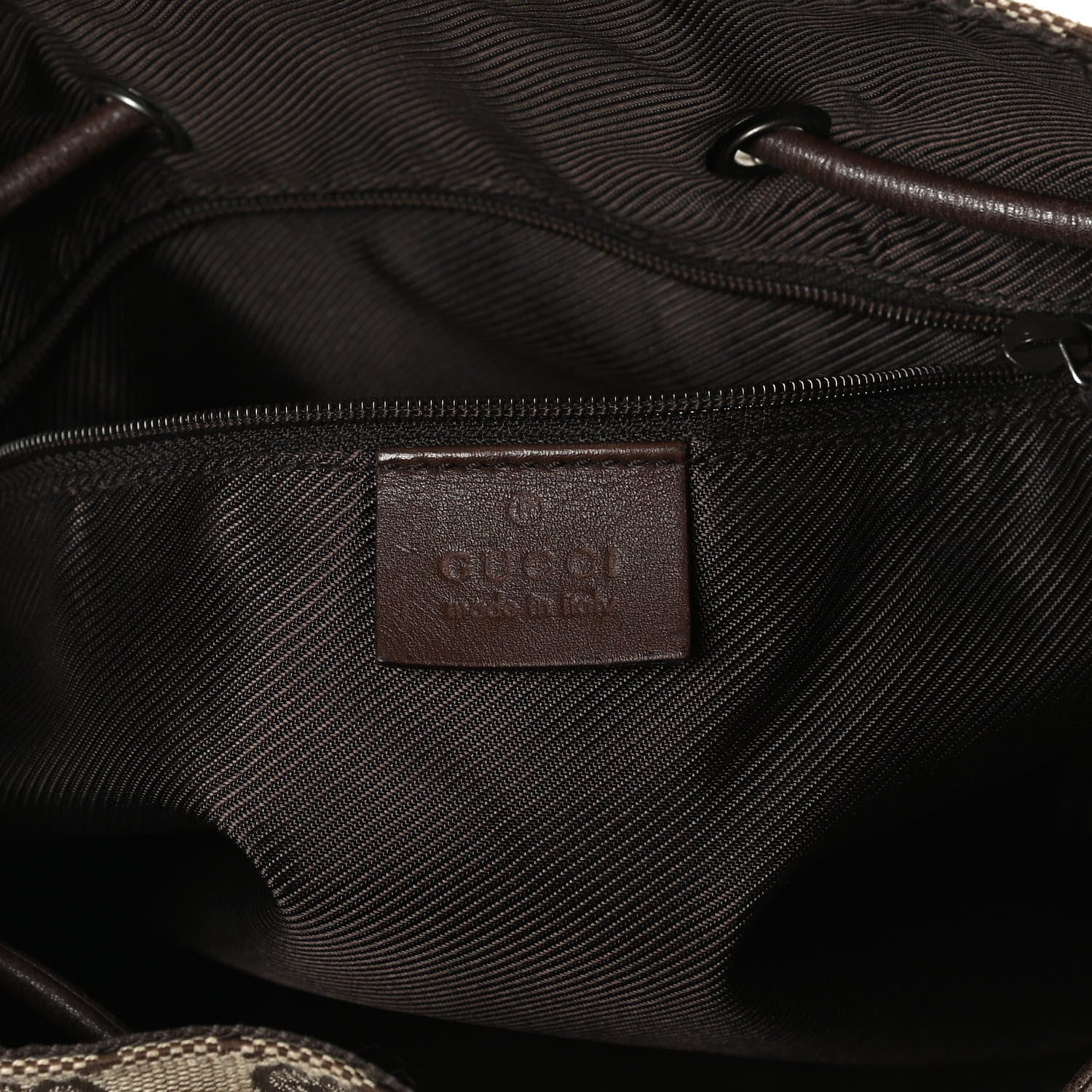 Gucci Monogram Small Drawstring Shoulder Bag Dark Brown 6 of 11