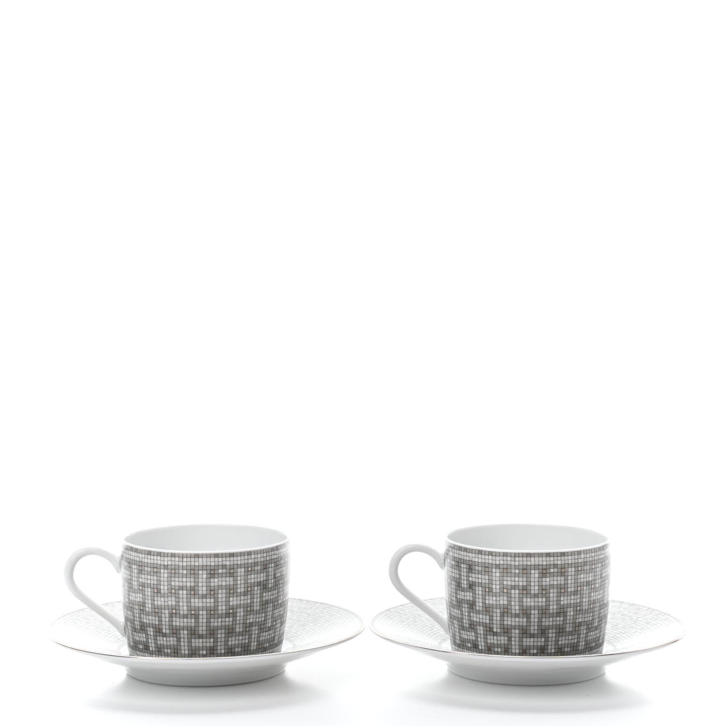 Porcelain 24 Mosaique Teapot Cup Set Platinum