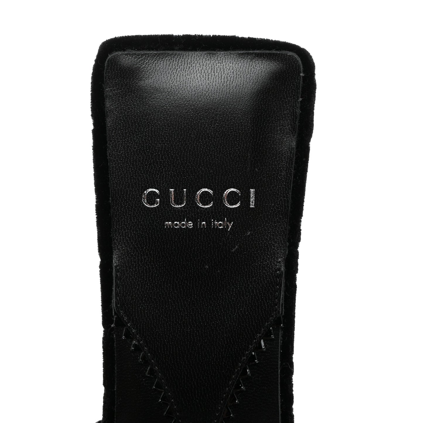 New Velvet Ashmir Regent Calfskin GG Monogram Square Toe Bow 45mm Slide Sandals 40.5 Black