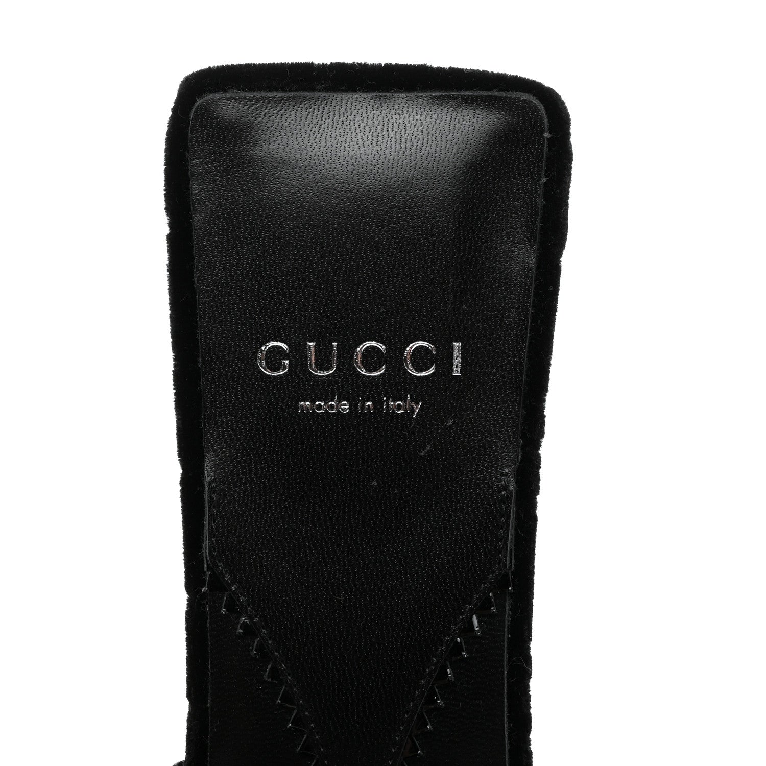 Gucci New Velvet Ashmir Regent Calfskin GG Monogram Square Toe Bow 45mm Slide Sandals 40.5 Black 6 of 9