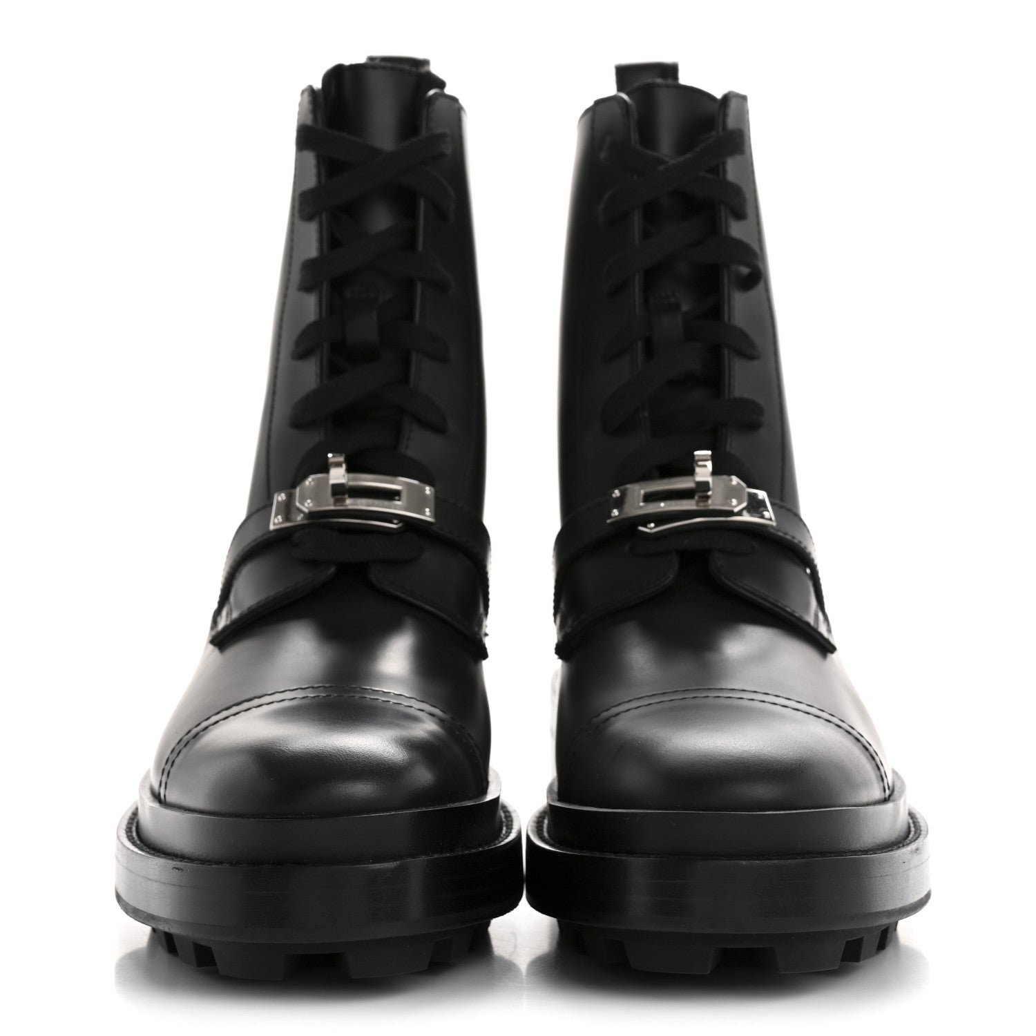 Hermes Glossed Calfskin Funk Ankle Boots 36 Black 3 of 12
