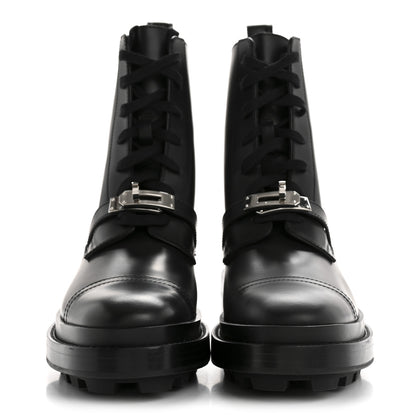 Hermes Glossed Calfskin Funk Ankle Boots 36 Black 3 of 12