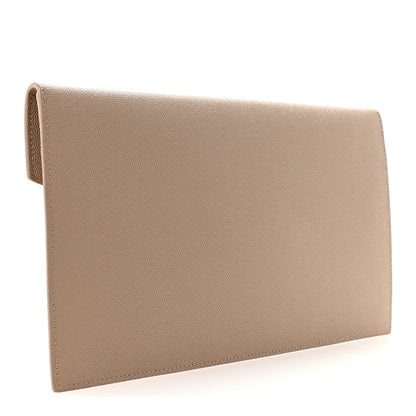 Saint Laurent Grain De Poudre Uptown Pouch Dark Beige 3 of 8