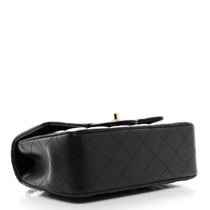 Chanel Lambskin Quilted Mini Top Handle Rectangular Flap Black 4 of 10