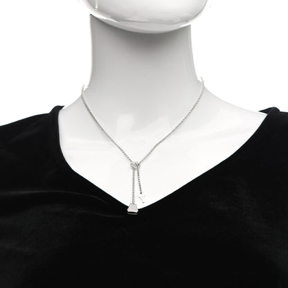 Hermes 18K White Gold Diamond PM Kelly Clochette Necklace 2 of 5