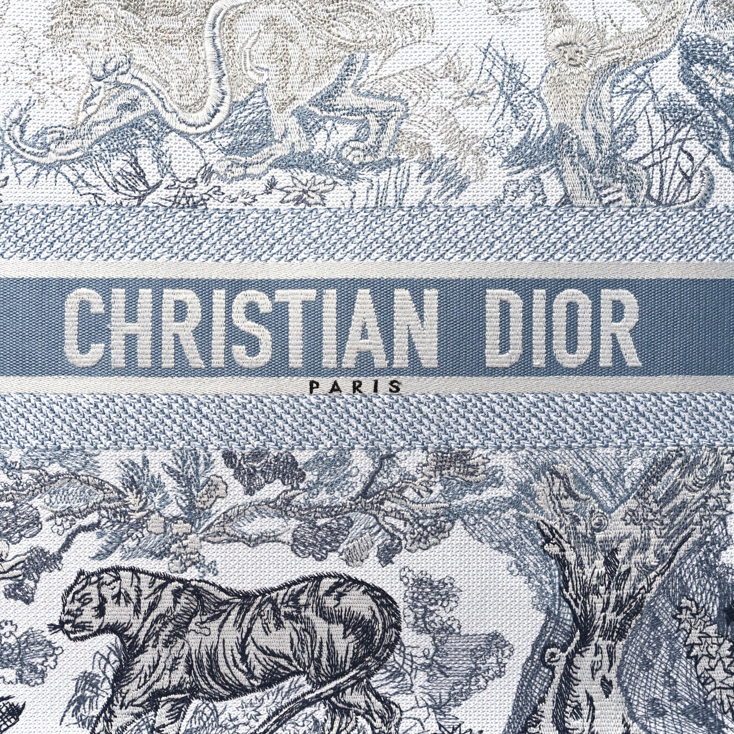 Christian Dior Gradient Canvas Embroidered Large Dioriviera Toile De Jouy Book Tote Blue 8 of 12