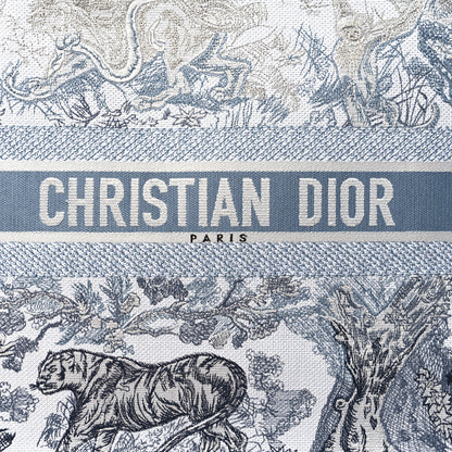 Christian Dior Gradient Canvas Embroidered Large Dioriviera Toile De Jouy Book Tote Blue 8 of 12