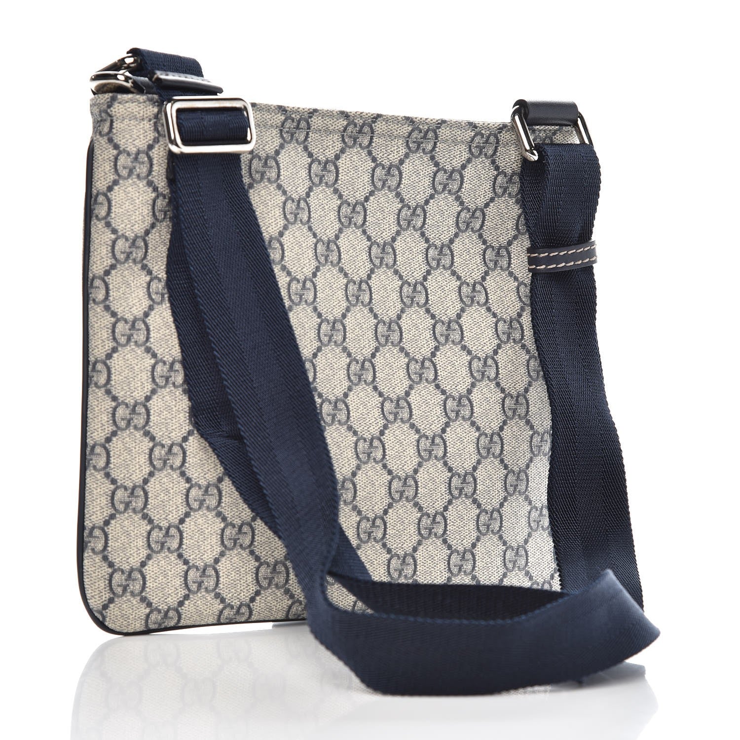 Gucci GG Supreme Monogram Small Flat Messenger Bag Navy 3 of 8