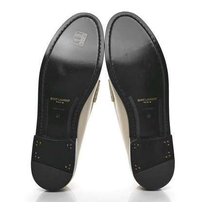 Saint Laurent Calfskin Penny Loafers 41 Pearl 6 of 8