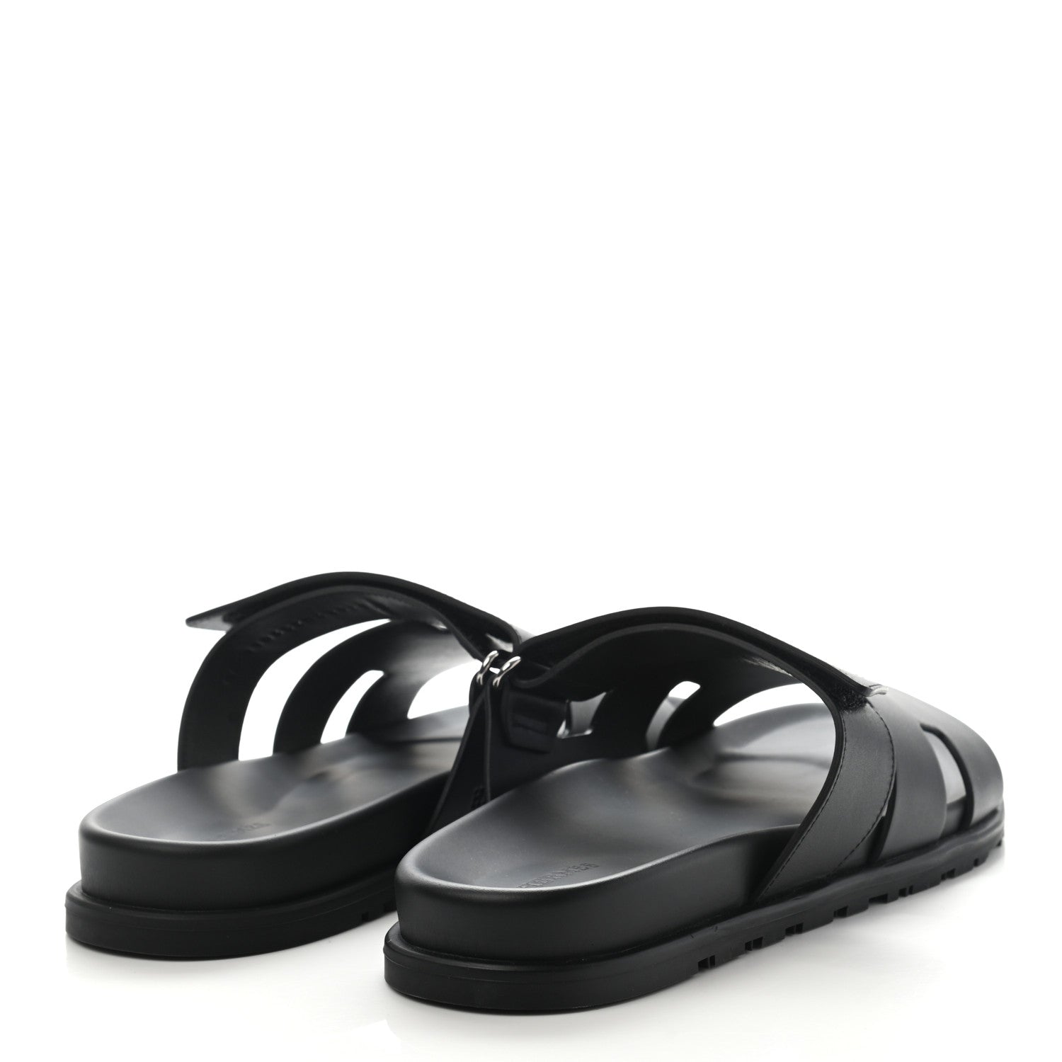 Hermes Calfskin Mens Chypre Sandals 42 Black 4 of 8