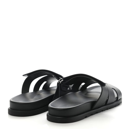 Hermes Calfskin Mens Chypre Sandals 42 Black 4 of 8