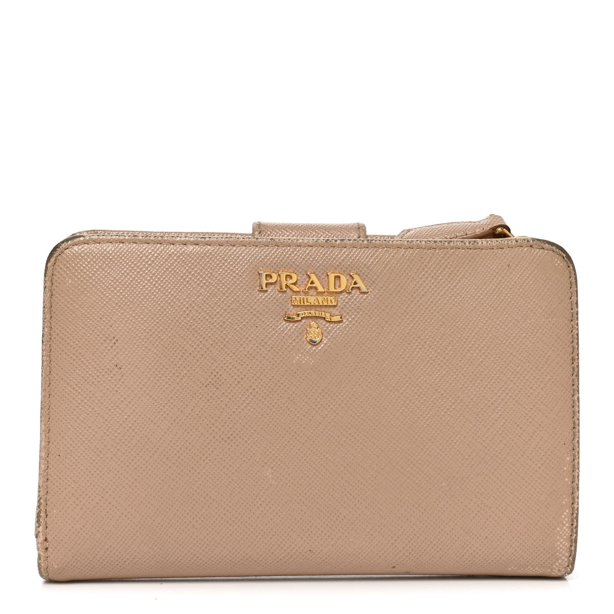 Prada Saffiano Metal Compact Zip Around Wallet Cammeo 1 of 9