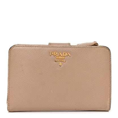 Prada Saffiano Metal Compact Zip Around Wallet Cammeo 1 of 9