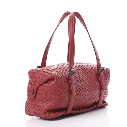 Bottega Veneta Nappa Intrecciato Montaigne Rings Satchel Red 2 of 9