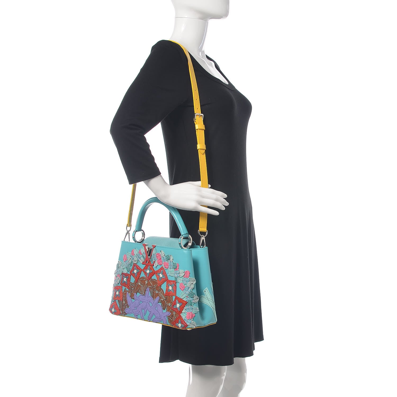 Louis Vuitton Calfskin Lizard Artycapucines Tschabalala Self PM Multicolor 2 of 17