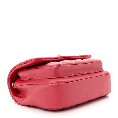 Chanel Metallic Calfskin Quilted Top Handle Flap Dark Pink 4 of 10