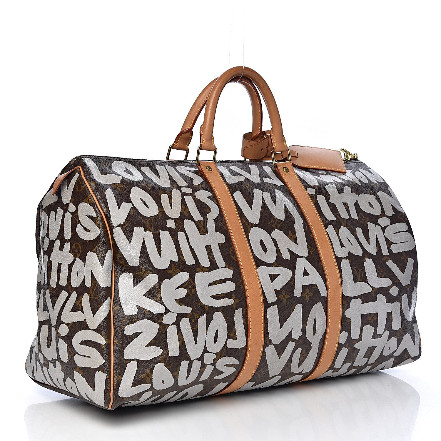 Louis Vuitton Graffiti Keepall 50 Silver 3 of 14