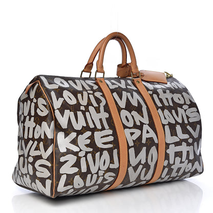 Louis Vuitton Graffiti Keepall 50 Silver 3 of 14