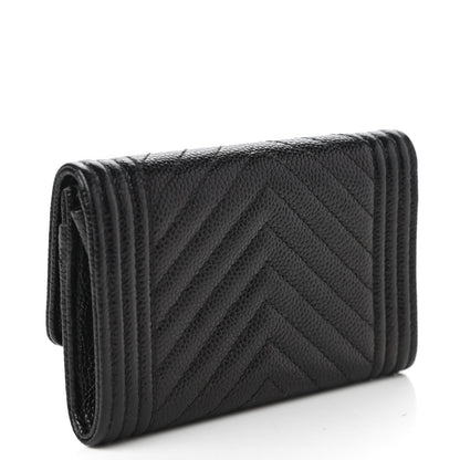 Chanel Caviar Quilted Boy Flap Card Holder Black 3 of 12
