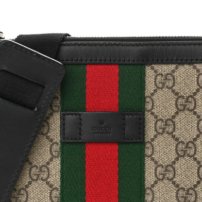Gucci GG Supreme Monogram Web Messenger Bag Black 7 of 9