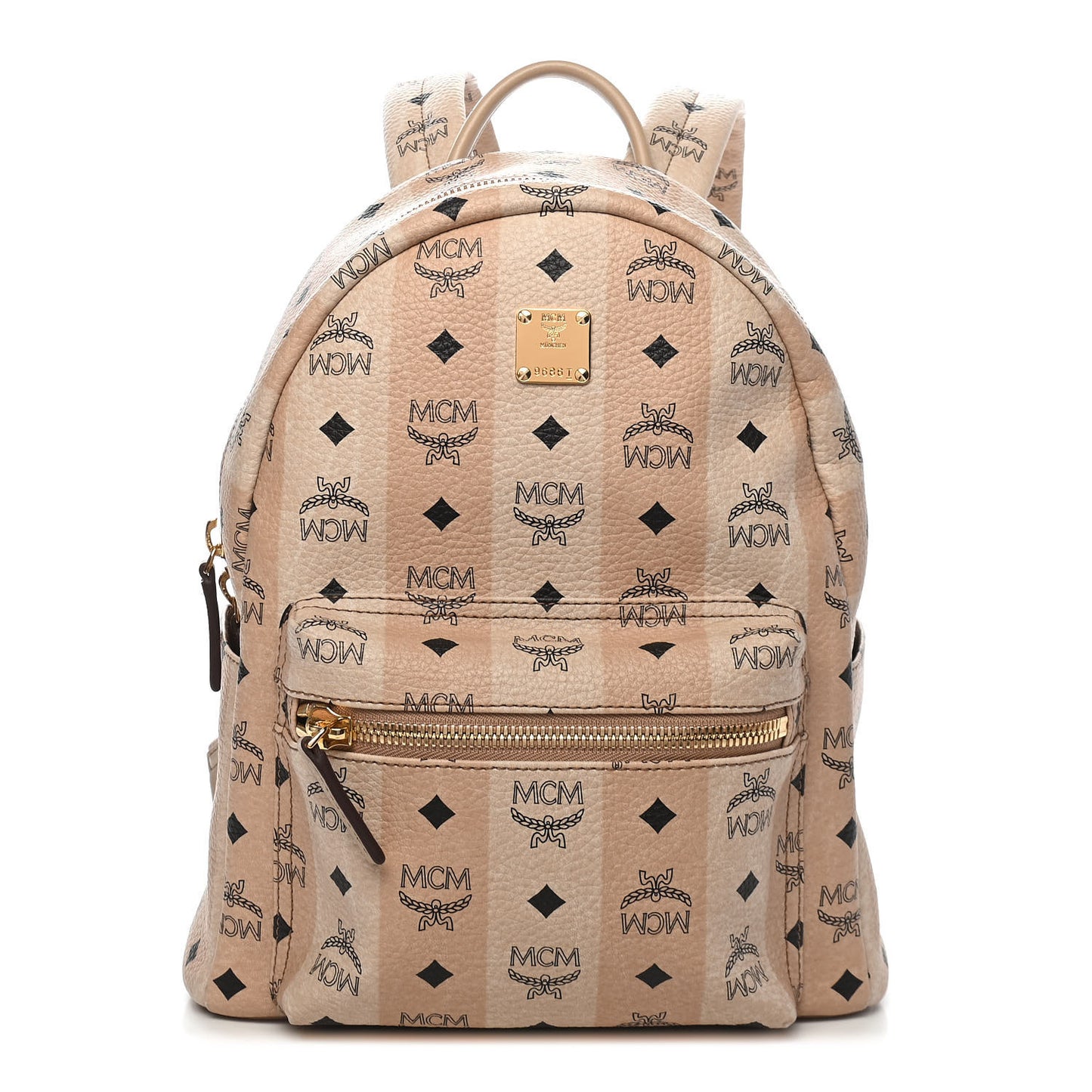 Striped Visetos Small Stark Backpack Beige