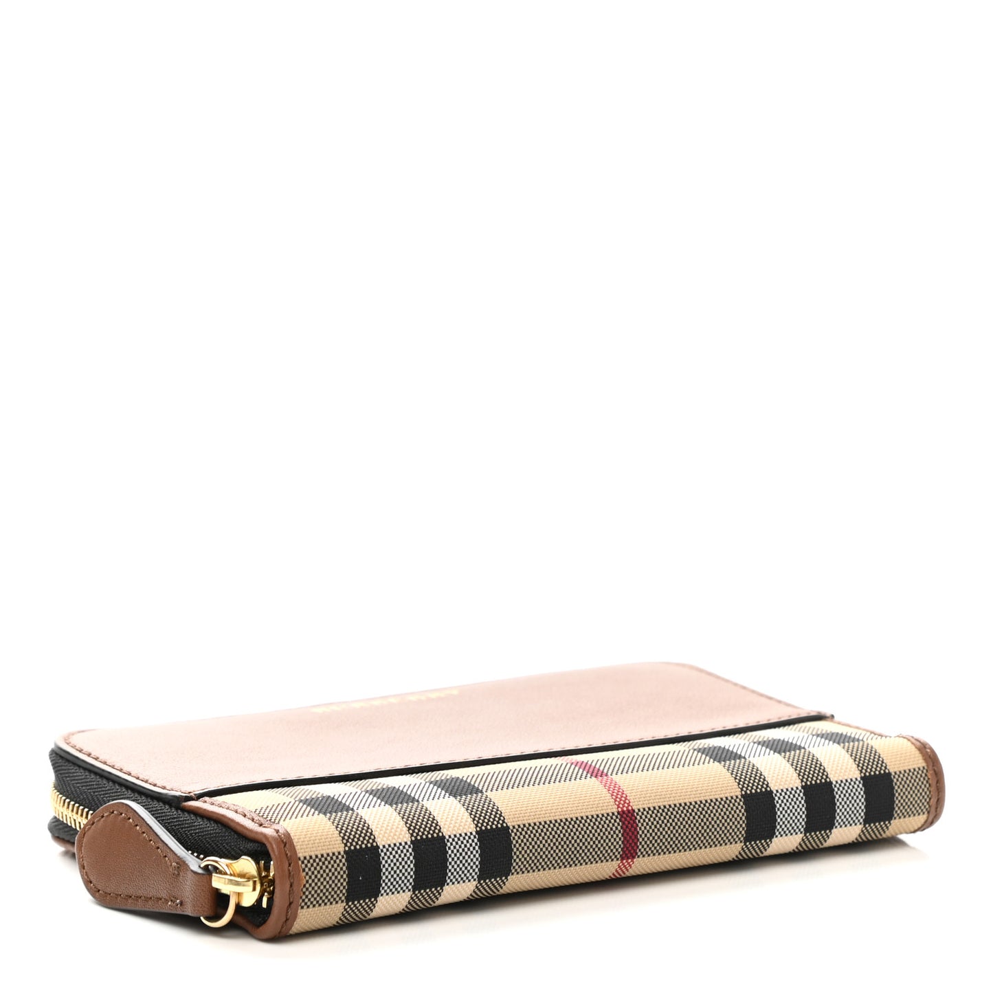 Calfskin Horseferry Check Medium Marston Zip Around Wallet Tan