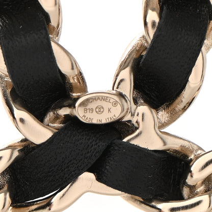 Chanel Lambskin Calfskin Chain CC Bandana Black Gold 8 of 11