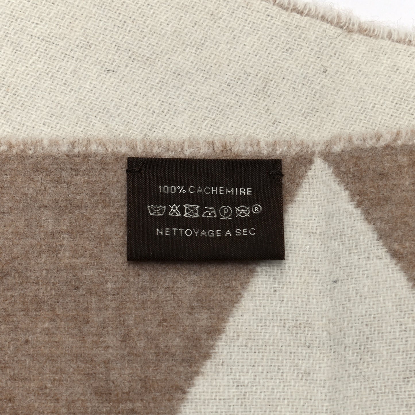 Cashmere Casaque Zig Zag Muffler Etoupe Ivory