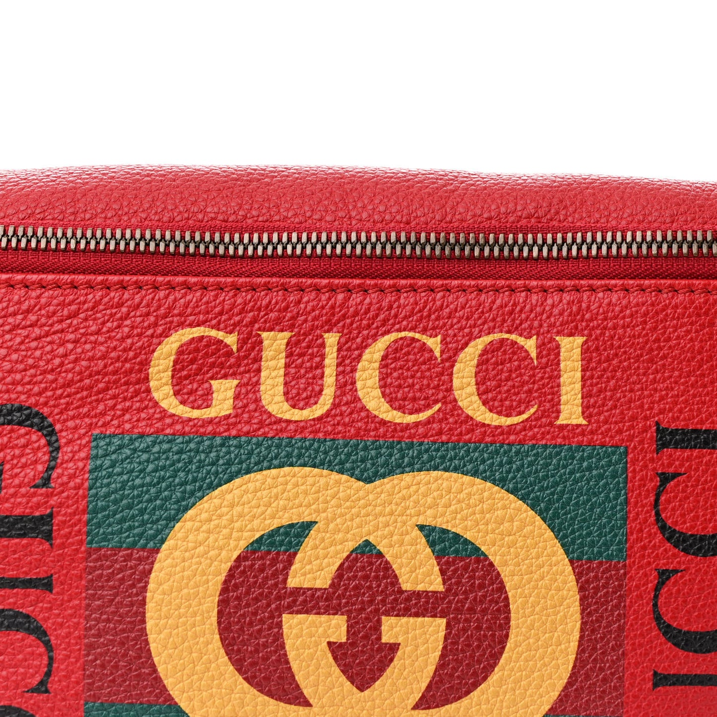 Grained Calfskin Logo Belt Bag Hibiscus Red