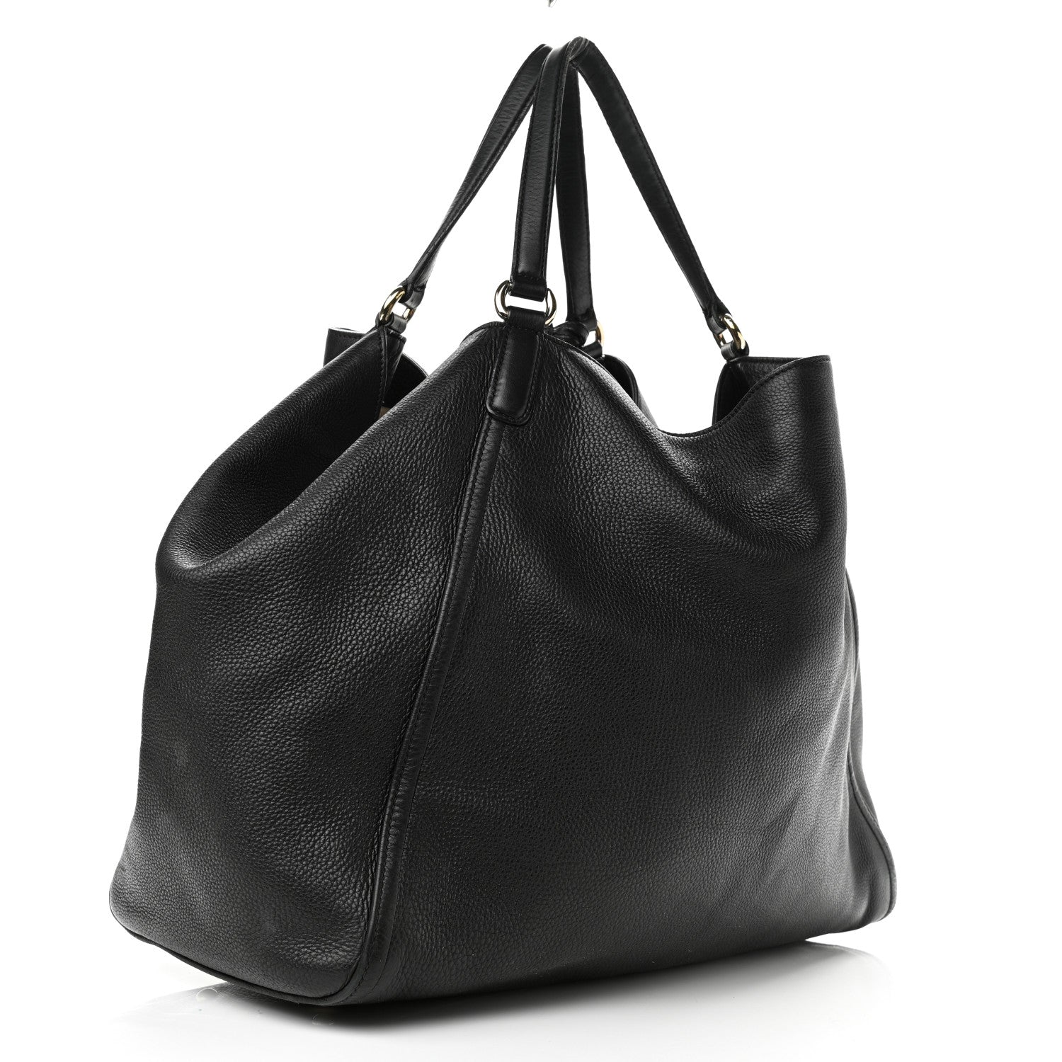 Gucci Pebbled Calfskin Large Soho Shoulder Bag Black 2 of 19