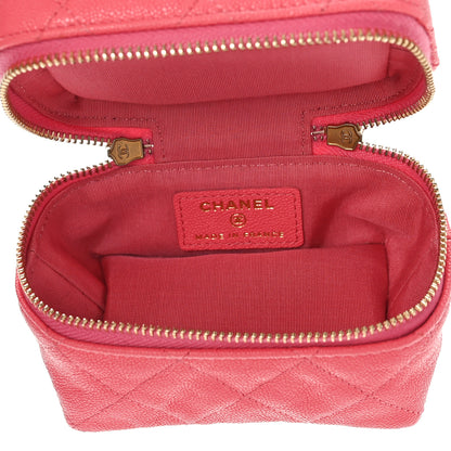 Chanel Caviar Quilted Mini Top Handle Vanity With Chain Pink 5 of 10