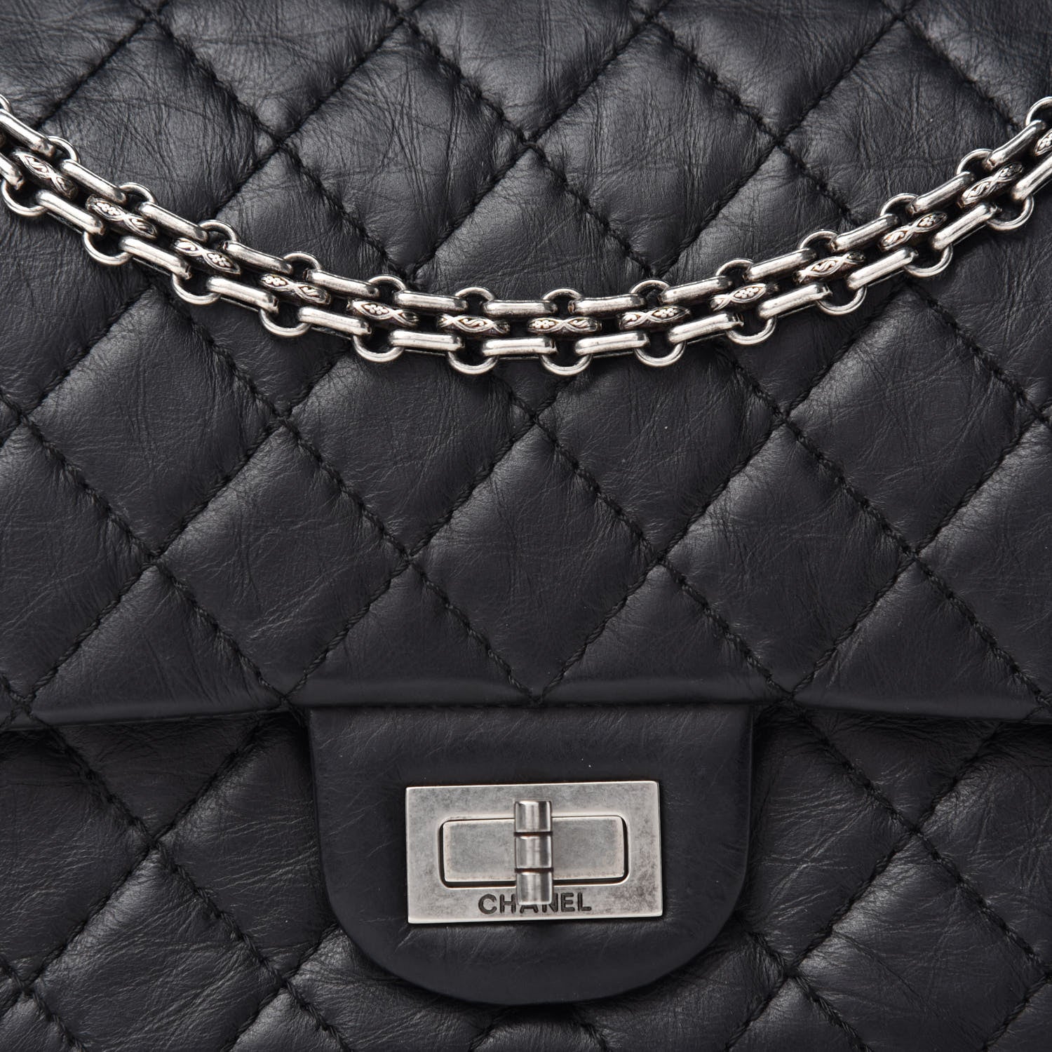Chanel Aged Calfskin Quilted 2.55 Reissue 225 Flap Black 11 of 12