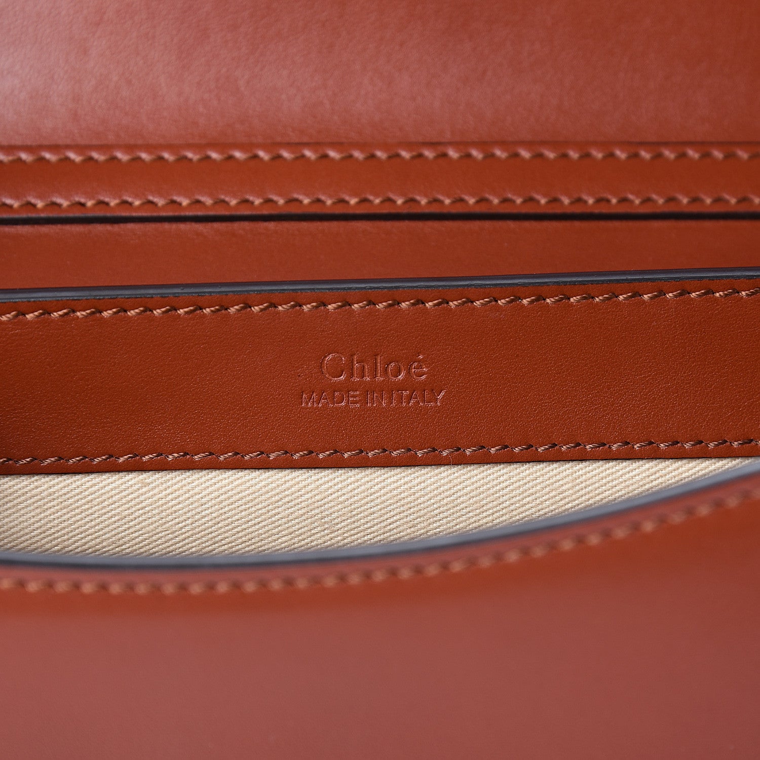 Chloe Calfskin Suede C Clutch With Chain Sepia Brown 5 of 9