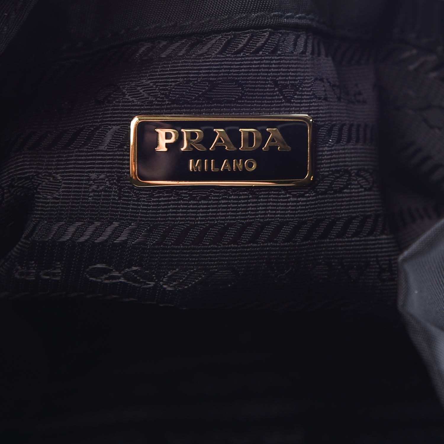 Prada Tessuto Nylon Saffiano Mini Bucket Crossbody Bag Black 7 of 10