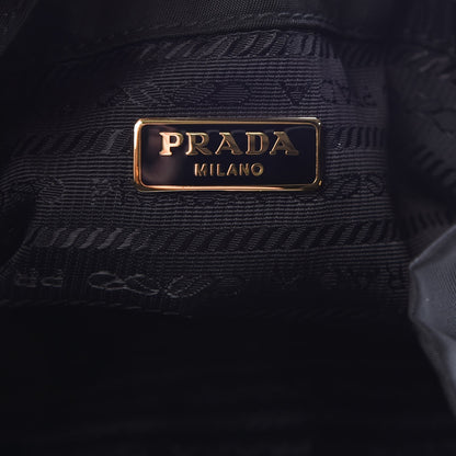 Prada Tessuto Nylon Saffiano Mini Bucket Crossbody Bag Black 7 of 10