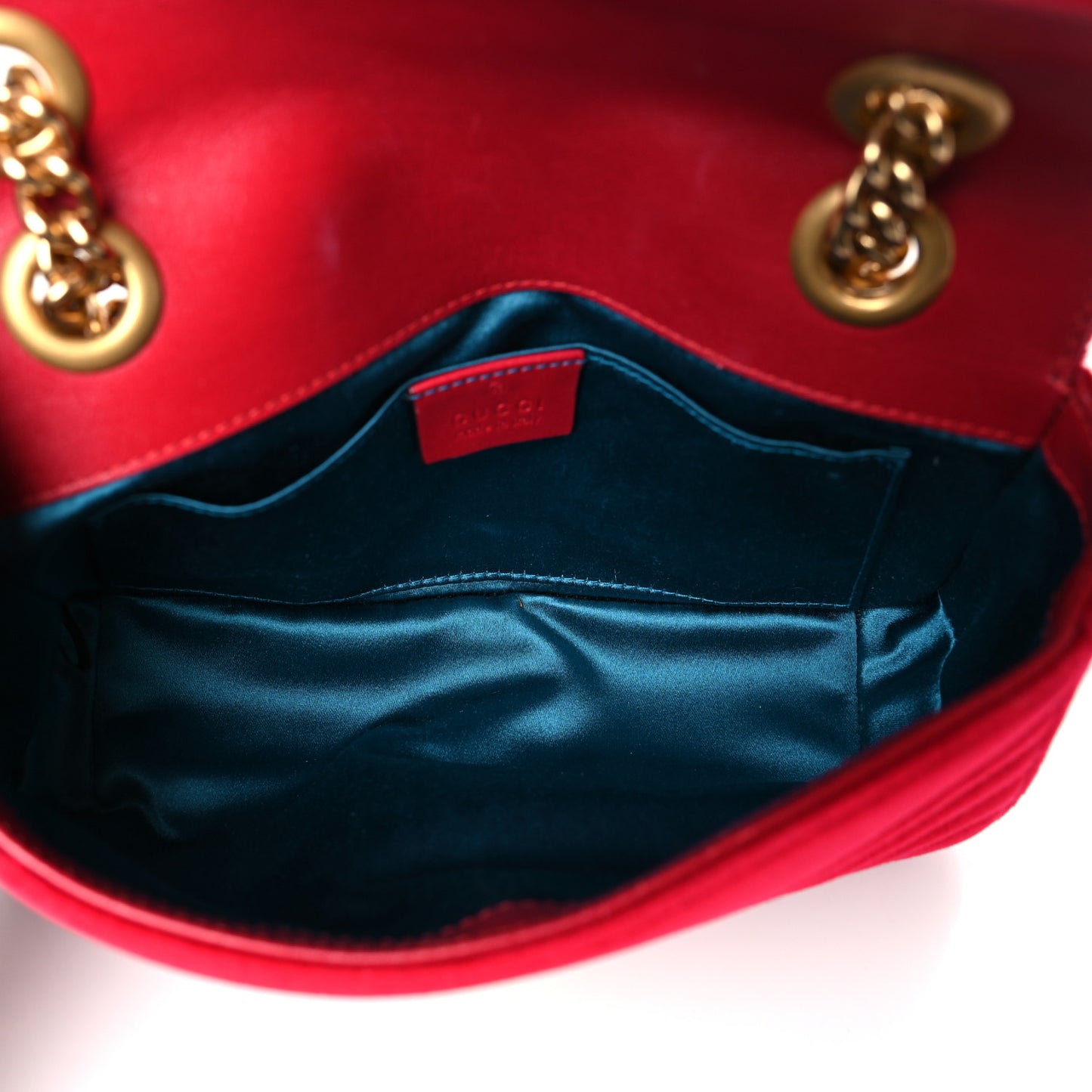 Velvet Matelasse Mini GG Marmont Shoulder Bag Hibiscus Red