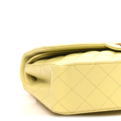 Chanel Lambskin Quilted Medium Double Flap Yellow 9 of 10