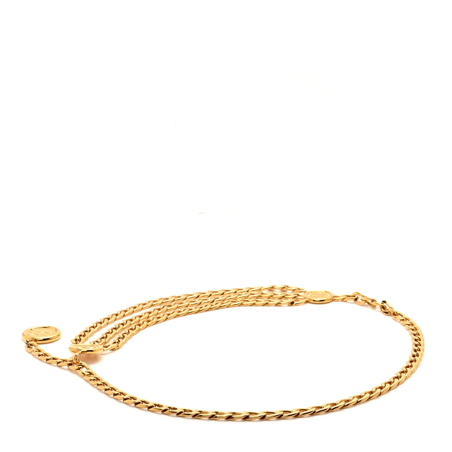 Chanel Metal Medallion CC Triple Chain Belt Gold 2 of 7