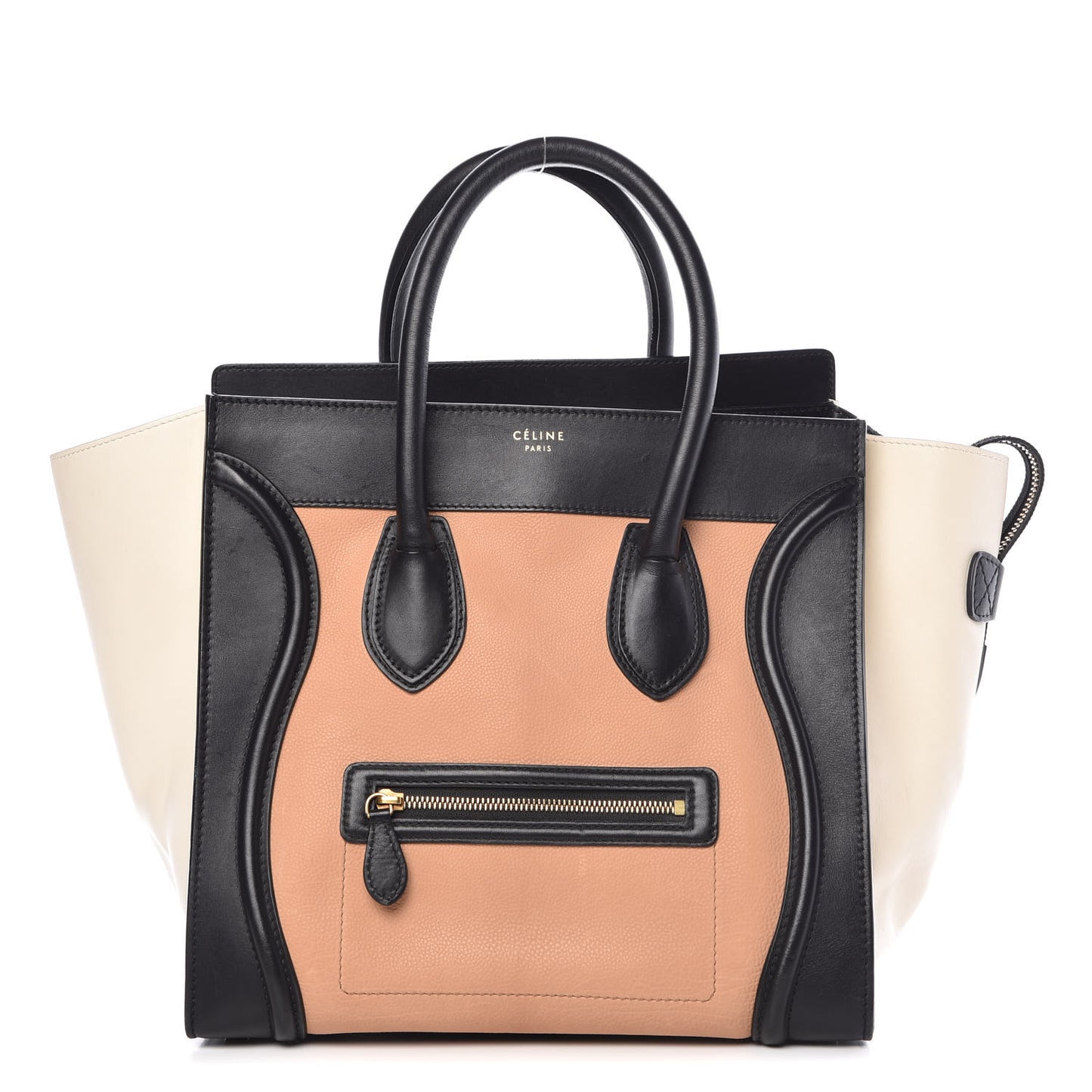 Velluto Calfskin Mini Tri-Color Luggage Flesh