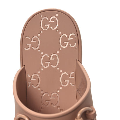 Gucci Rubber Womens Horsebit Thong Sandals 38 Vintage Camel 7 of 9