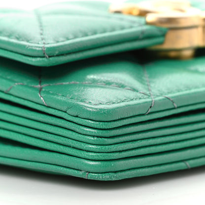Chanel Lambskin Quilted Clutch With Chain Green 8 of 9