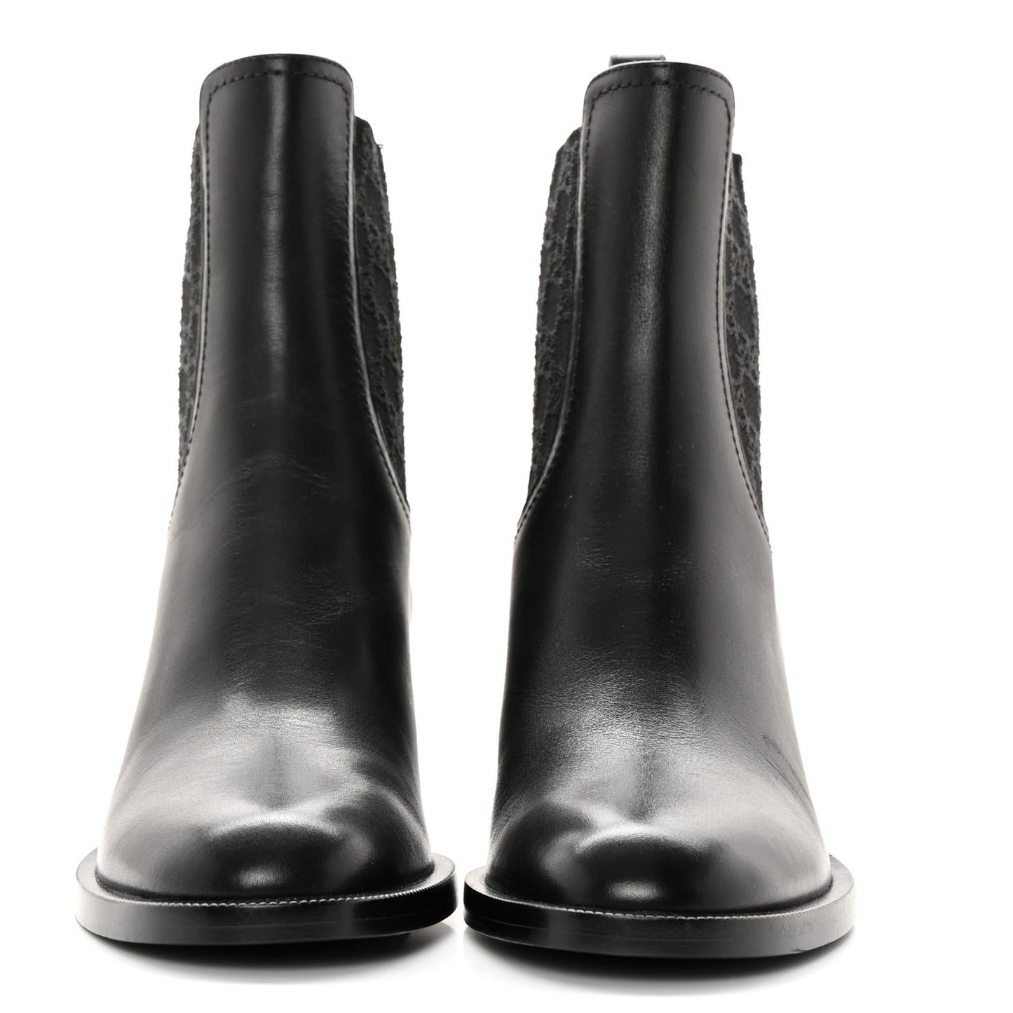 Vitello Karligraphy Embossed Ankle Boots 38.5 Black