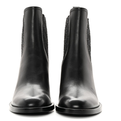 Fendi Vitello Karligraphy Embossed Ankle Boots 38.5 Black 2 of 15