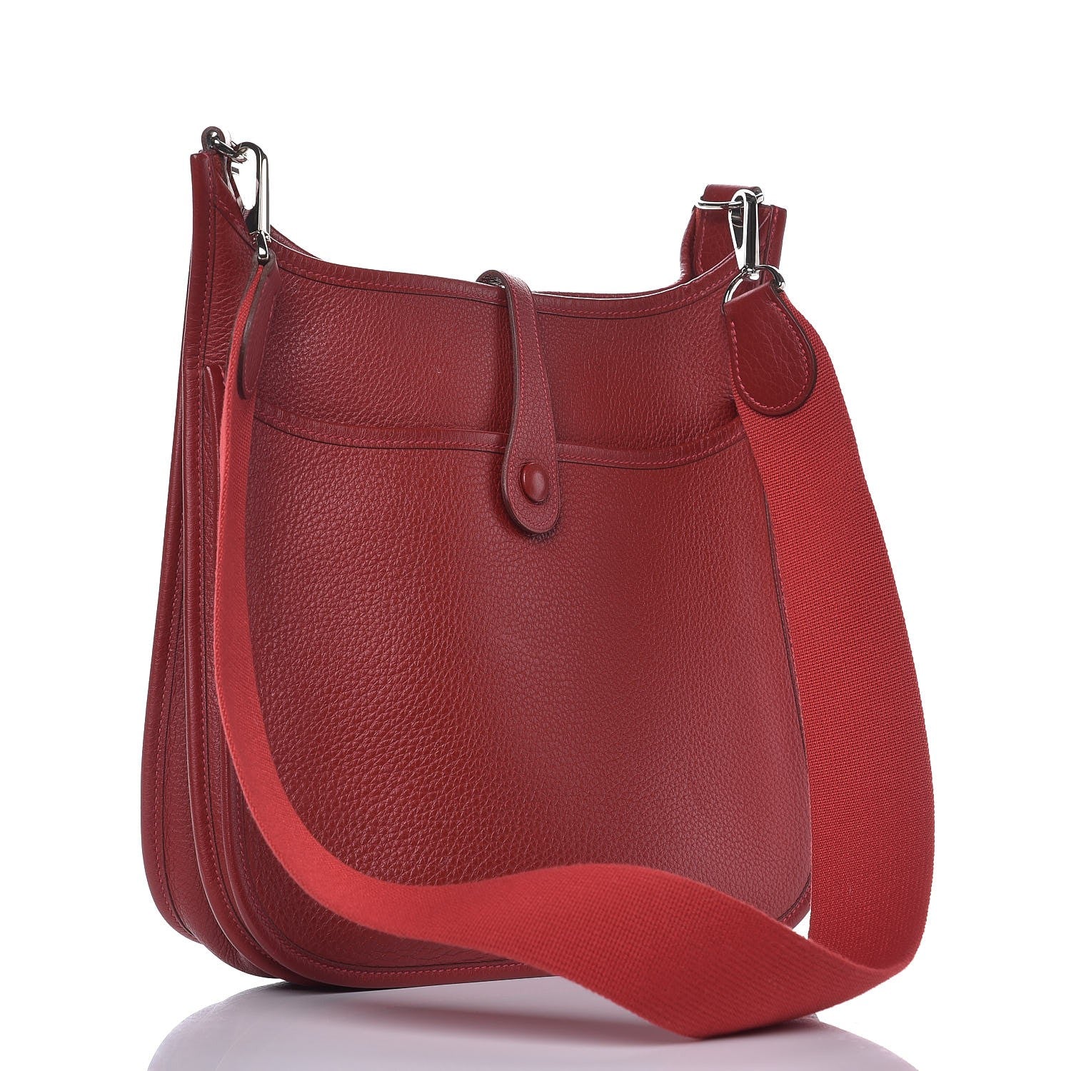 Hermes Taurillon Clemence Evelyne II PM Rouge Garance 3 of 9