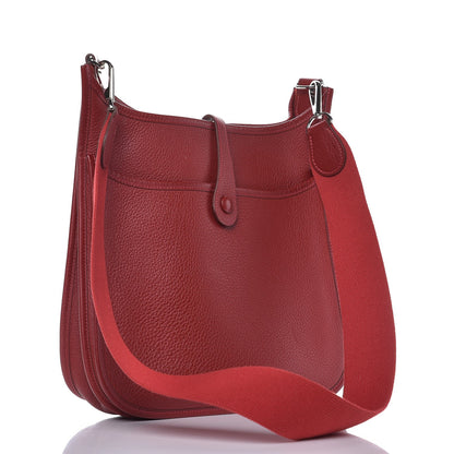 Hermes Taurillon Clemence Evelyne II PM Rouge Garance 3 of 9